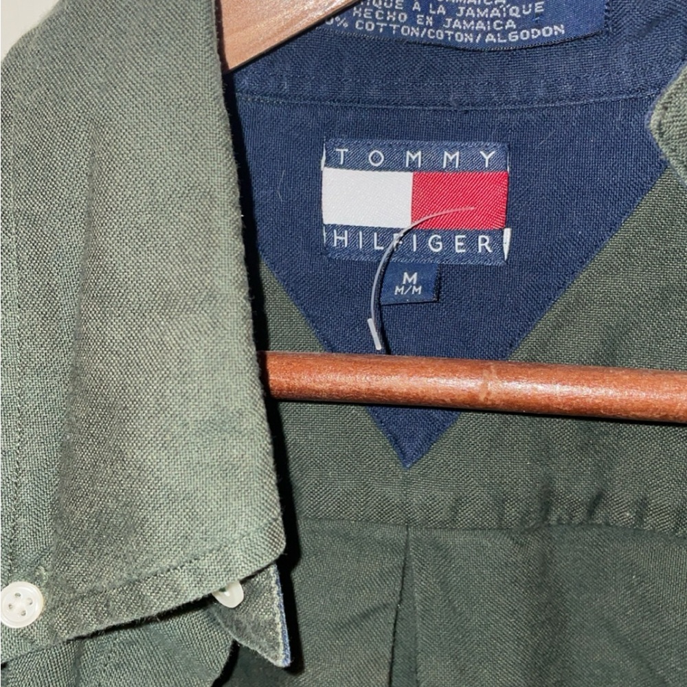 green tommy hilfiger button up